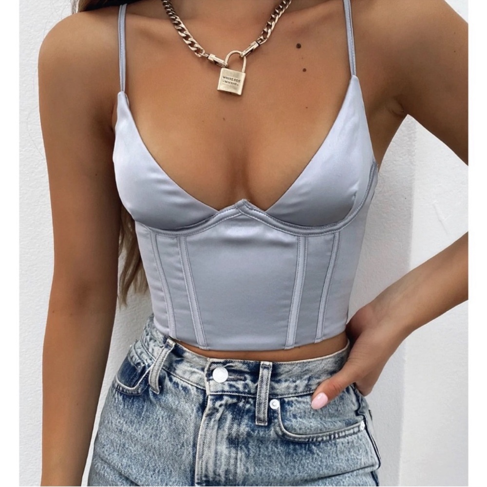 White fox boutique silver top